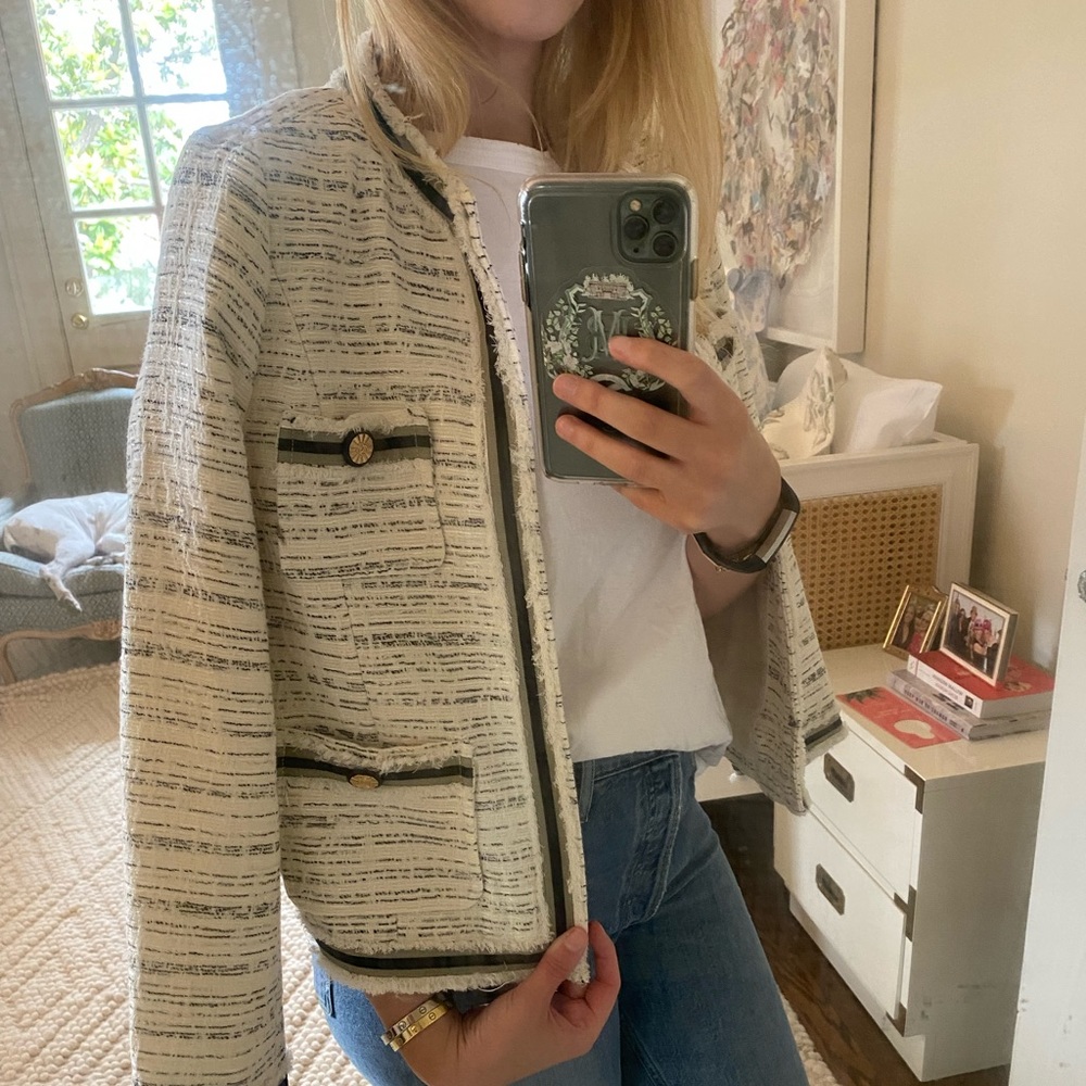 Zara tweed jacket w/ CHANEL buttons
